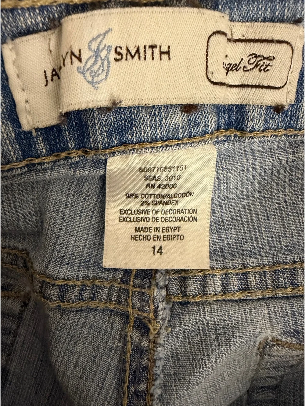 Jaclyn Smith Angel Fit Light Blue Denim Jeans Size 14